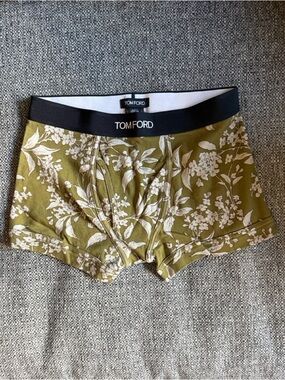 Tom Ford Olive Green Floral Bike Shorts